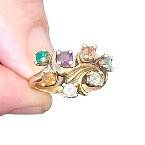 Source Unknown Gold Multi-Gemstone Ring